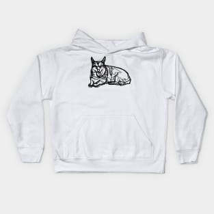 Corgi Line Drawing Tongue Out Tuesday Dog Kids Hoodie